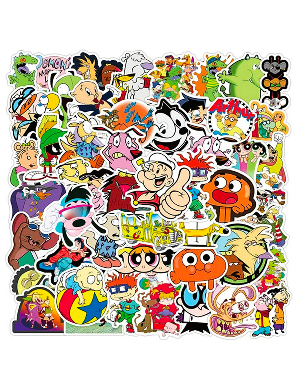 50PCS Mixed Classic Cartoon Anime Stickers