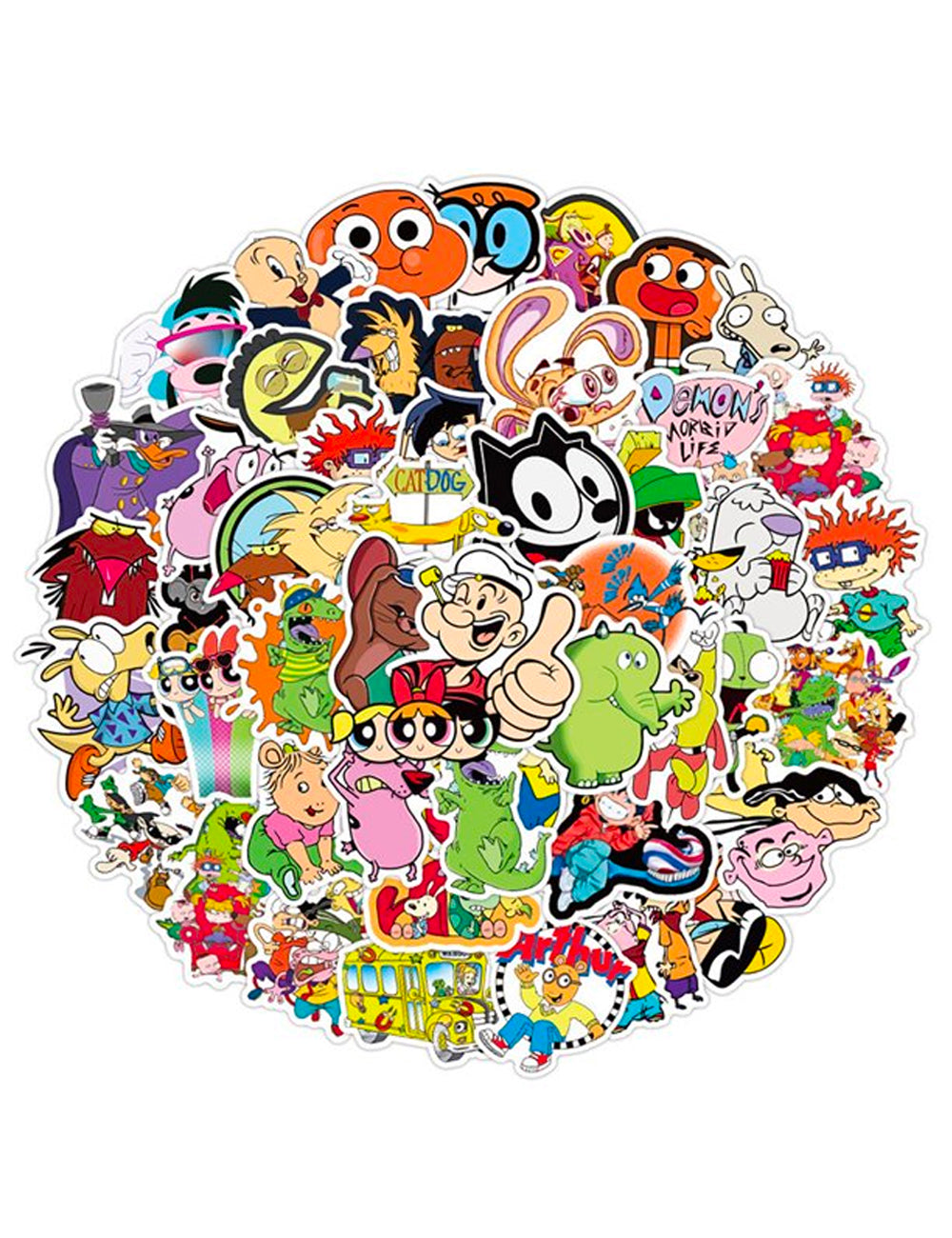 50PCS Mixed Classic Cartoon Anime Stickers