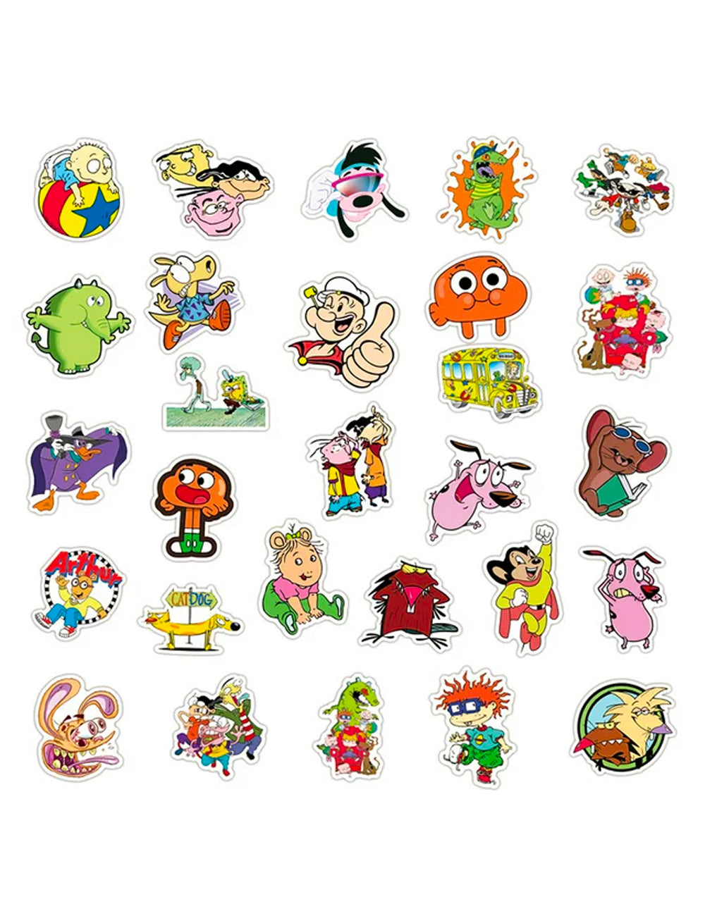 50PCS Mixed Classic Cartoon Anime Stickers